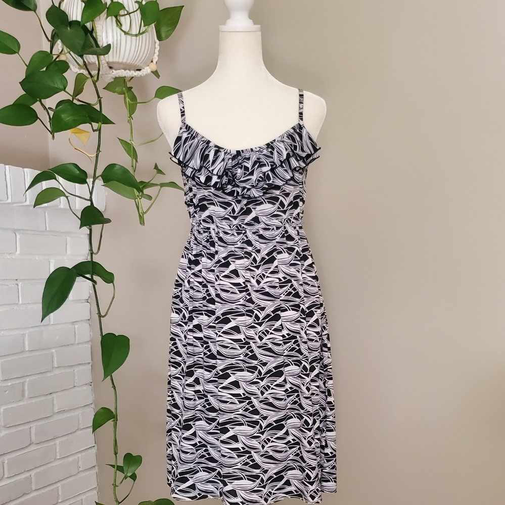 APT 9 Swim cover Sun Dress Black and White size M